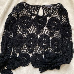 Black crochet top